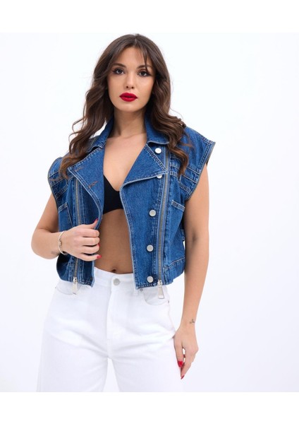 Soonaksesuar 6765 Kot Yelek-Mavi