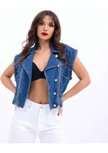 Soonaksesuar 6765 Kot Yelek-Mavi