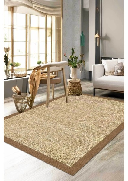 Dijital Kaymaz Yıkanabilir Sisal Görünümlü Salon Halısı Mutfak Halısı Yolluk Balkon Halısı Ev Dekor DC-7241