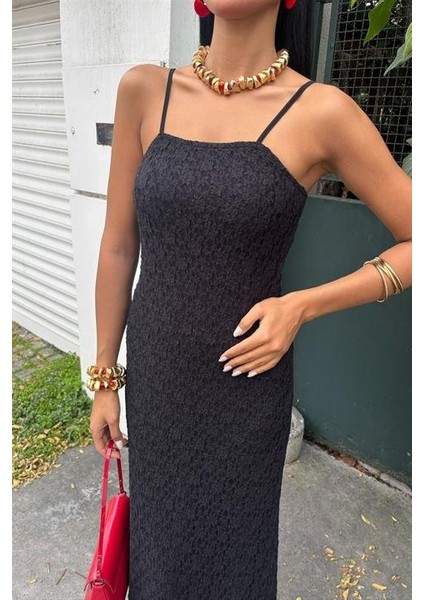 Soonaksesuar Askıları Ayarlanabilir Örme Dantel Elbise 2879