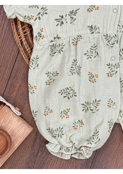 Yazlık Pamuklu Müslin Çiçek Desenli Kız Bebek Tulum fırsatları