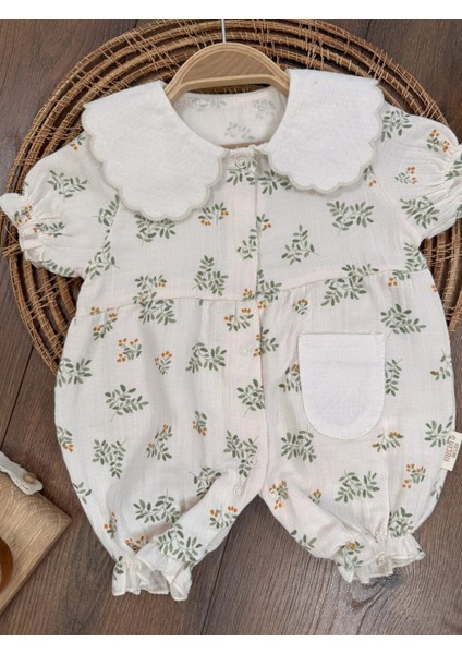 Yazlık Pamuklu Müslin Çiçek Desenli Kız Bebek Tulum fiyatları