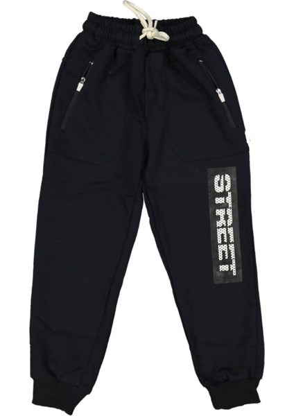 Erkek Çocuk Street Yazılı Fermuar Cepli Lacivert Eşofman Altı