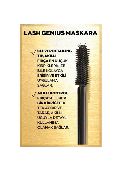 '''True''' 5in1 Lash Genius Maskara - Hacim ve Belirginlik Sağlayan Akıllı Fırça ile Uzatma Etkisi, 10 ml, Siyah Renk indirimleri
