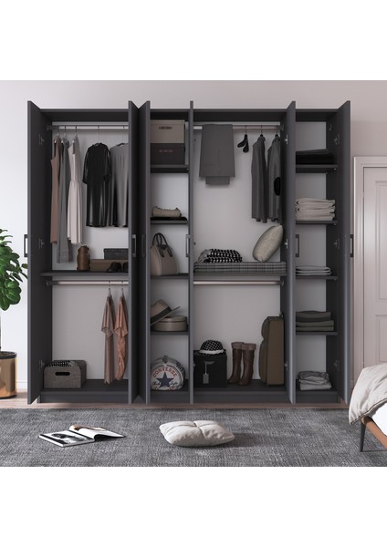 %100 Mdflam 6 Kapaklı Gardrop 180CM G-06 fırsatları