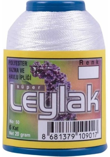 Leylak Polyester Oya ve Havlu Ipliği %100POLYESTER No:50 6 KAT-20GR