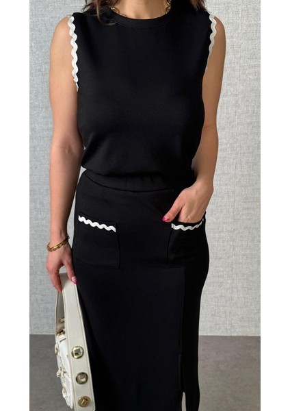 Soonaksesuar Kadın Modal Kumaş Cepli Yırtmaç Detay Etekli Ikili Takım fiyatları