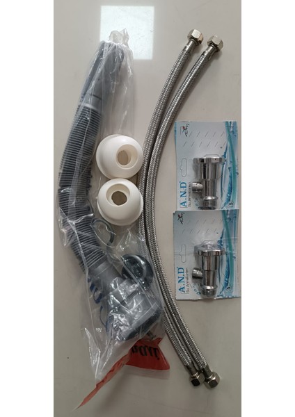4 Ürünlü Set Taharet Musluğu +Lavabo Sifonu + 50 cm Branjman + Adaptör Conta indirimleri