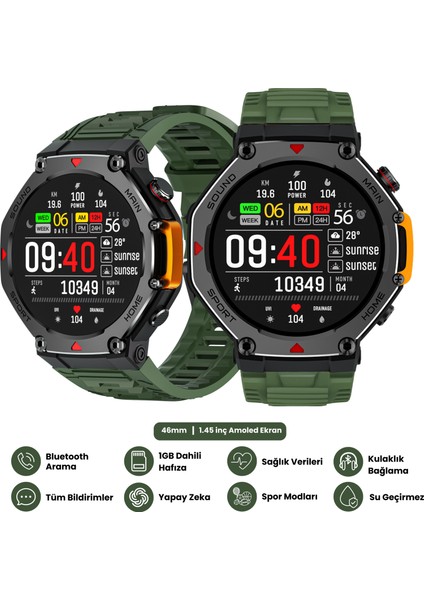 Watch Rx-4 Akıllı Saat Apple iPhone ve Android Tüm Telefonlara Uyumlu