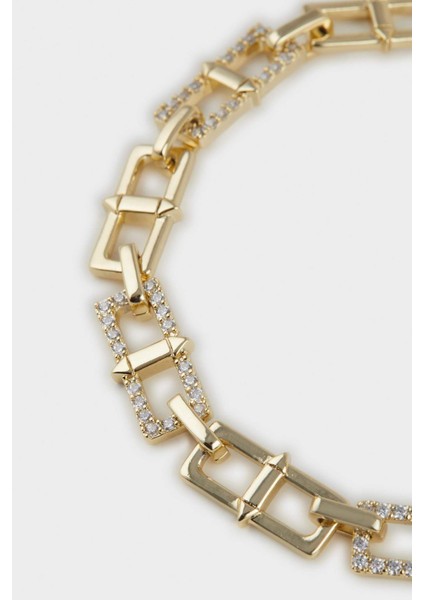 Reis x DeFacto 14 Ayar Altın Kaplama Shine Line Bracelet Kadın Taşlı Gold Ataç Zincir Bileklik F3985AXNS indirimleri