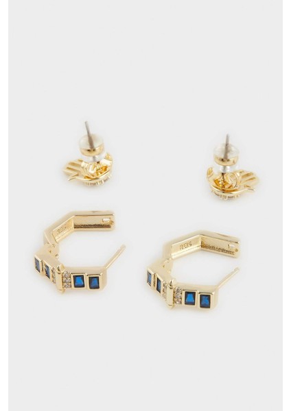 Reis x DeFacto 14 Ayar Altın Kaplama Zaffiro Twin Kadın 2'li Fatma Ana Eli ve Mavi Taşlı Gold Küpe F4000AXNS indirimleri