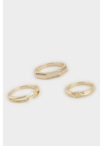 Reis x DeFacto 14 Ayar Altın Kaplama Tria Memoria Kadın 3'lü Gold Yüzük F4113AXNS fırsatları