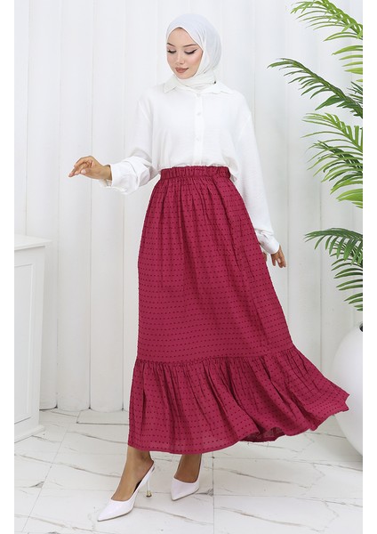 Beli Lastikli Etek 2127-02 Fuşya