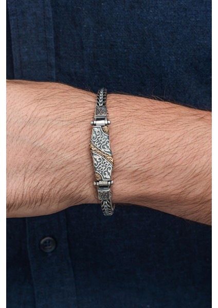 Yeni Tasarım Elişi 925 Ayar Gümüş Erkek Bileklik modelleri