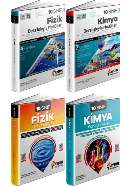 Aydın 2025 10. Sınıf Fizik + Kimya Ders Anlatım Fasikülleri + Konu Özetli Soru 4kitap