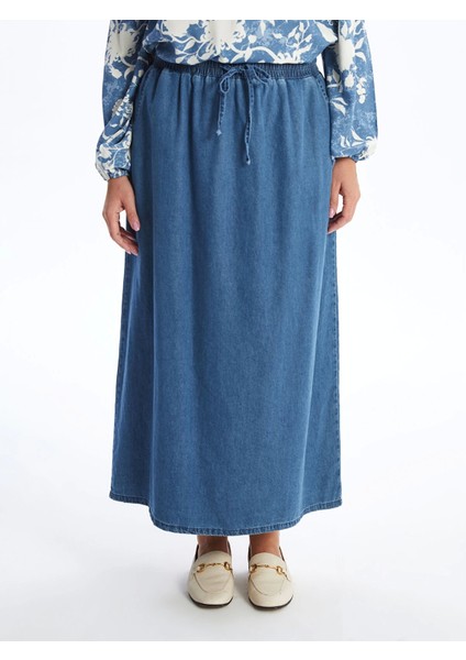 Lcw Grace Mavi Beli Lastikli Kadın Jean Etek fiyatları