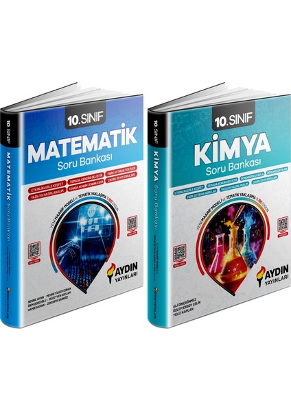 Aydın 2025 10. Sınıf Matematik + Kimya Konu Özetli Soru Bankası Seti 2 Kitap