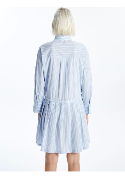 Xsıde Mavi Gömlek Yaka Çizgili Kadın Elbise fırsatları