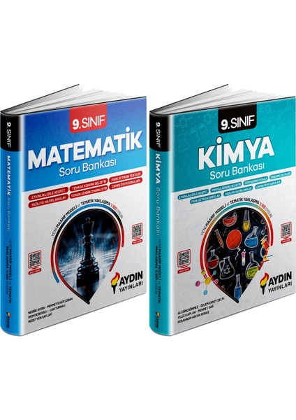 Aydın 2025 9. Sınıf Matematik + Kimya Konu Özetli Soru Bankası Seti 2 Kitap