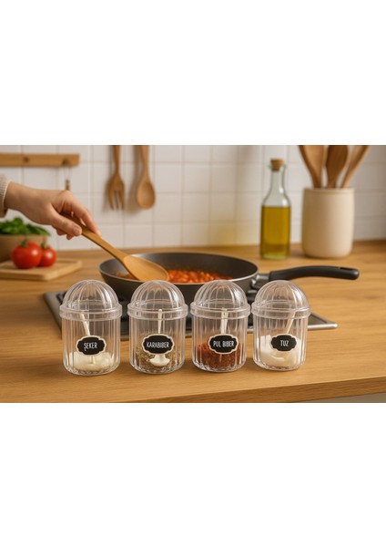 4'lü Etiketli Kaşıklı Monica Baharatlık 400ML modelleri