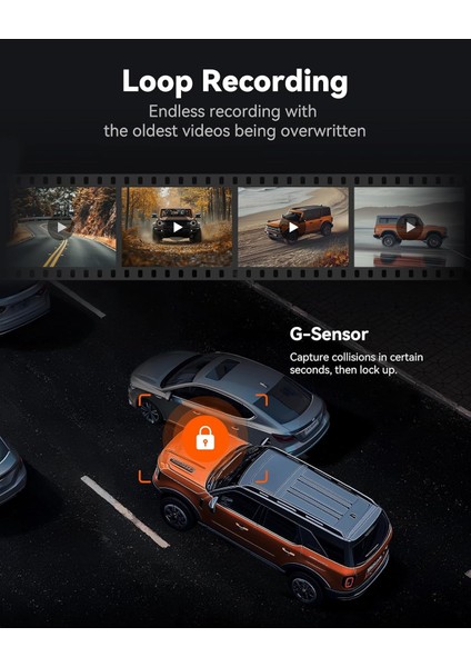 12" G840S 4K Ayna Dashcam, Ön & Arka Kamera, 5,8 Ghz Wifi, IPS Dokunmatik Ekran