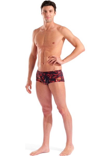 Graphic Swim Low Waist Short Indomitus Erkek Siyah Yüzücü Mayosu 010766550 modelleri