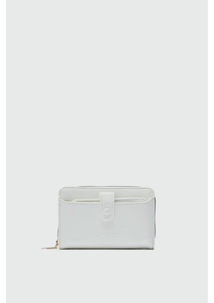 Angel Kartlık Detaylı Cüzdan Beyaz