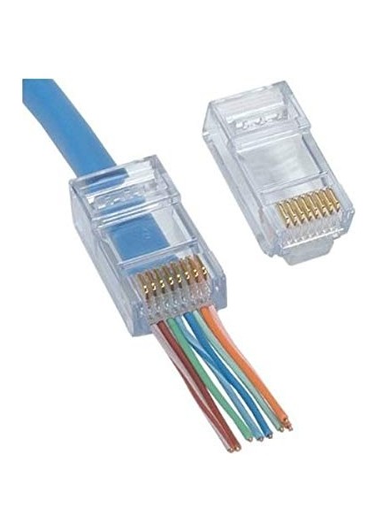 8p/8c Yeni Nesil Ez DELIKLI RJ45 Ethernet Plug - 100 Adet