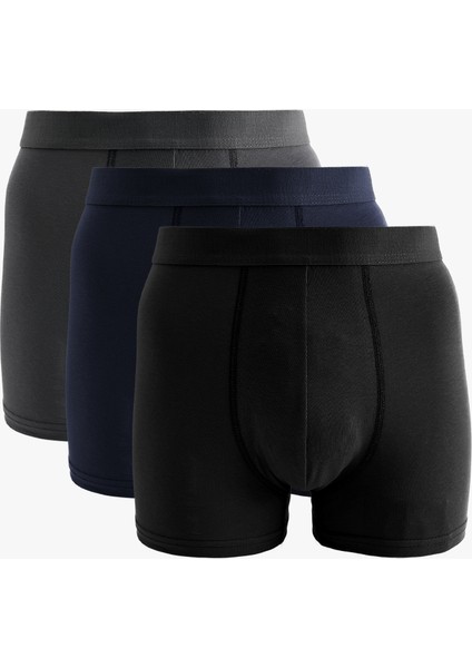 Pamuklu Basic 3'lü Boxer Seti