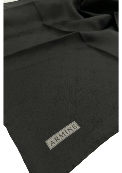 Jakarlı Ipek Eşarp 2000 (J) - Monogram Desenli - 01 - Siyah fiyatları