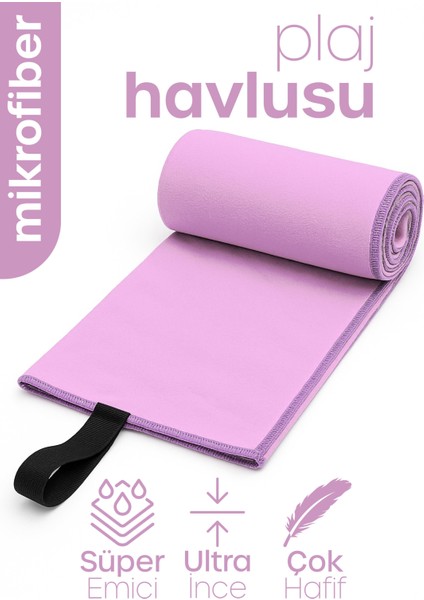 Unisex Mikrofiber Plaj Havlusu 80X130 cm Yumuşak Dokulu Deniz Banyo Sporcu Havlusu Large Boy Mor indirimleri