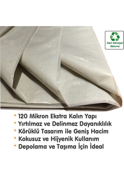 100X135 cm Naylon Çuval Büyük Boy|10 Adet | 120 Mikron Kalın, Körüklü, Taşınma ve Depolama fırsatları