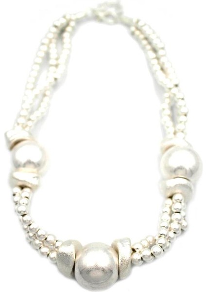 Mat Boncuk Kolye - Gümüş fiyatları