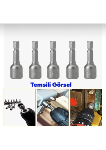 Manyetik Somun Sıkma Adaptörü Çatı Vidası Sıkma 12 mm (5 Adet) fırsatları