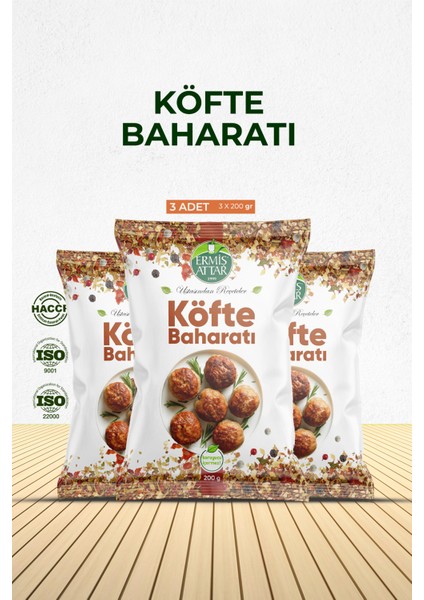 3'lü Paket Köfte Baharatı (Çeşnisi) 200 gr Ermiş Attar