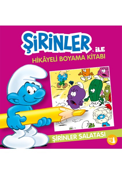 Şirinler ile Hikayeli Boyama Kitabı - Şirinler Salatası + Yapışkanlı Not Kağıdı fiyatları