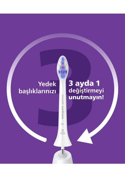 Sonicare Şarjlı Diş Fırçası 2'li Hassas Yedek Başlık - Beyaz HX6052/87