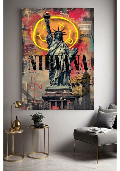 Nirvana Özgürlük Heykeli Ev Duvar Salon Güzelli̇k Salonu Ofi̇s Dükkan Dekarasyon Kanvas Tablo