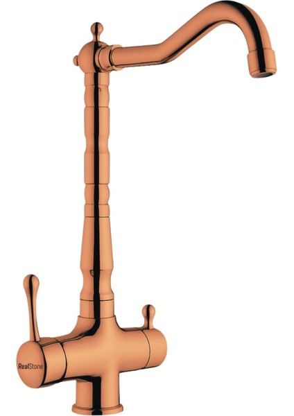 Ares Rustik Arıtmalı Bakır Mutfak Eviye Bataryası