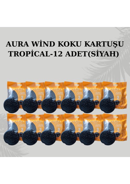Aura Wind Koku Kartuşu Tropikal 12 Adet (Siyah)