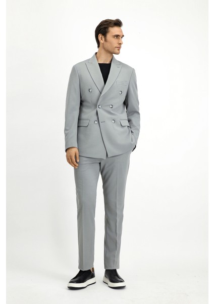 Slim Fit Dar Kesim Kruvaze Takım Elbise fırsatları