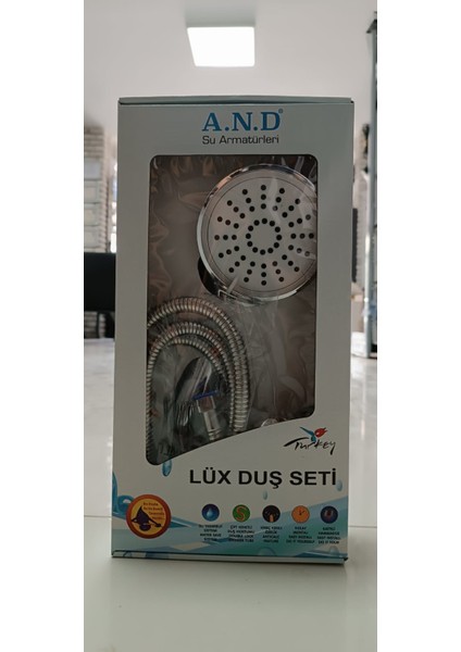 Mafsallı Duş Seti Beyaz Başlık
