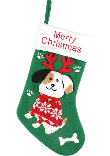 Sevimli Kedi Köpek Noel Karikatür Çorap Askısı (Yurt Dışından)