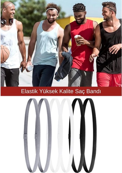 2'li Erkek Elastik Koşu Futbol Gym Biker Sporcu Silikon Saç Bandı