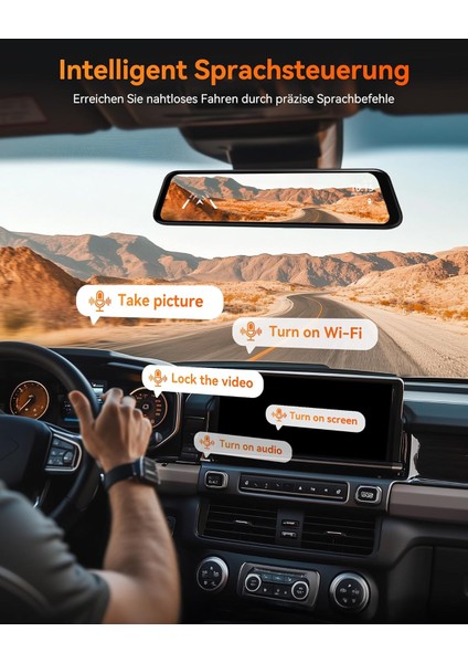 12" G840H Ayna Dashcam, 2.5k Ön & 1080P Arka Kamera, Adas & Bsd fırsatları