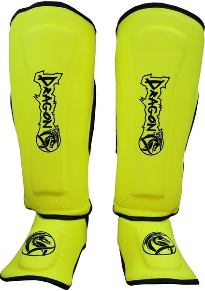 40715-P Kaval Ayak Koruyucu Neon Sarı Profesyonel Kick Boks Kaval Koruyucu