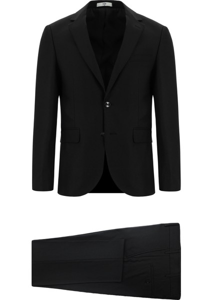 Slim Fit Dar Kesim Klasik Desenli Takım Elbise