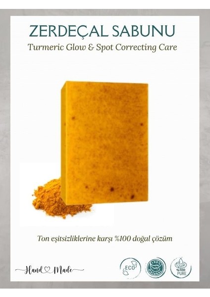 Zerdeçal Sabunu – %100 Doğal Soğuk Üretim El Yapımı Sabun, 100 gr