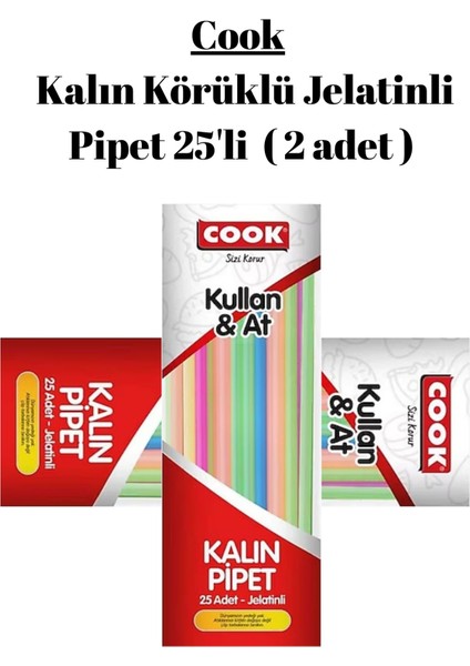 Kalın Jelatinli 25'li Pipet (2 Paket) fiyatları