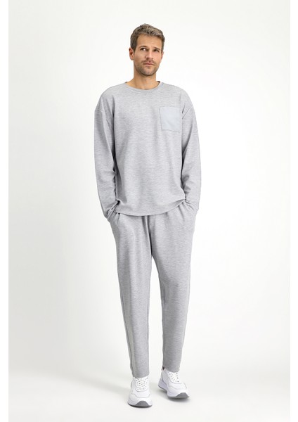 Uzun Kol Bisiklet Yaka 3'lü Şortlu Pijama Seti